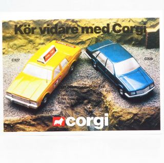 Corgi Toys - Rare Scandanavian Advert - Pre - Production 327 Chevrolet & 329 Opel