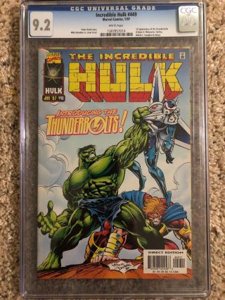 The Incredible Hulk 449 Cgc 9.  2 1st Thunderbolts