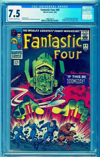 Fantastic Four 49 Cgc 7.  5 1st Full Galactus Bright Colors No Marks Or Stamps