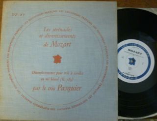 Trio Pasquier / Mozart Divertiimento K 563 / Les Discophiles Francais Df 45