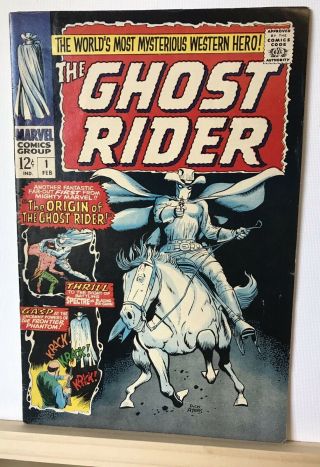 Ghost Rider 1 1967 Marvel Western The Frontier Phantom Origin Fn/vf