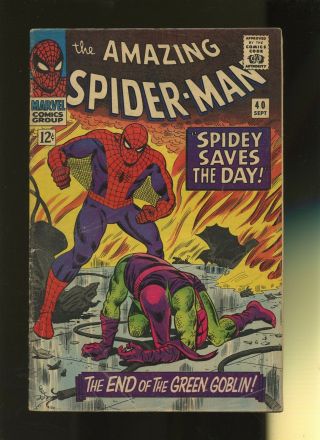 Spider - Man 40 Vg 4.  0 1 Book Marvel Green Goblin Origin Peter Parker