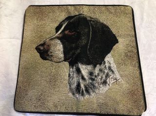 German Short - Haired Pointer Dog Head Zippered Pillow Cover Cotton Tapestry