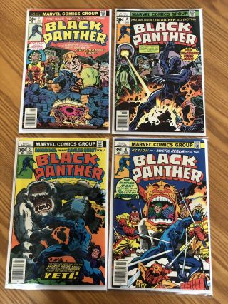 Black Panther 1,  2,  5,  6 - Marvel Comics - 1977