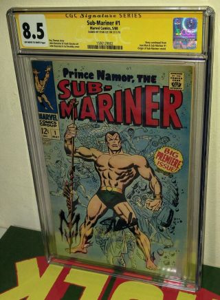Cgc 8.  5 Ss Signed By Stan Lee Sub - Mariner 1 Ow - White Pages Origin Of Submariner