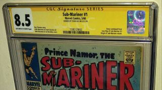 CGC 8.  5 ss Signed by Stan Lee Sub - Mariner 1 Ow - White Pages Origin of Submariner 4