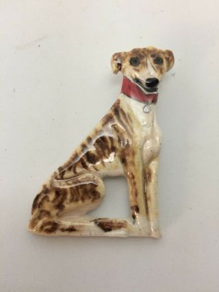 Greyhound Whippet Brooch Pin Jewelry Ooak Sculpture Painting By Artist Ooak
