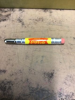 Coca - Cola 1950s " Bullet " Pencil Fishtail Logo W/eraser