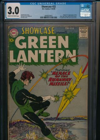 Showcase 22 Dc 1959 Cgc 3.  0 Gd/vg Green Lantern