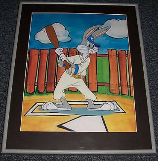 Bugs Bunny " Baseball Bugs " Matted And Framed Warner Brothers Animation Cel