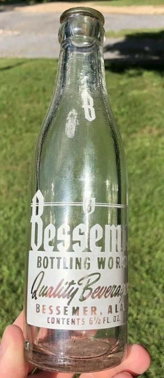 Rare ACL Bessemer Bottling Soda Bottle Alabama Ala 2