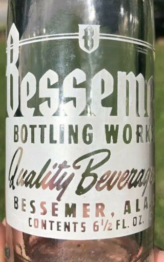 Rare ACL Bessemer Bottling Soda Bottle Alabama Ala 3
