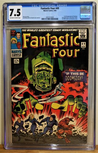 Fantastic Four 49 Cgc 7.  5 - Ow/w 1st Silver Surfer & Galactus Cover