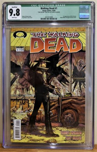 Walking Dead 1 Cgc 9.  8 (q) - White Pages Signed By Tony Moore