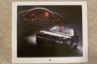 1986 Porsche 928 Coupe Showroom Advertising Sales Poster Rare Awesome 23x19