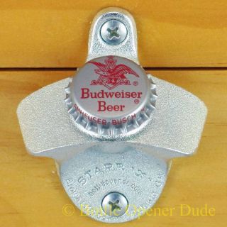 Budweiser Bud Beer 60s Vintage Bottle Cap Starr X Wall Mount Bottle Opener