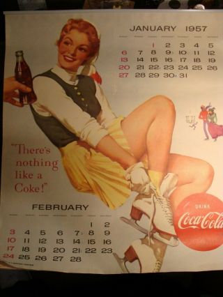 Authentic 1957 Coca Cola Calendar -