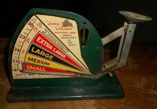 Vintage Jiffy - Way Green Egg Weighing Scale In Good Shape