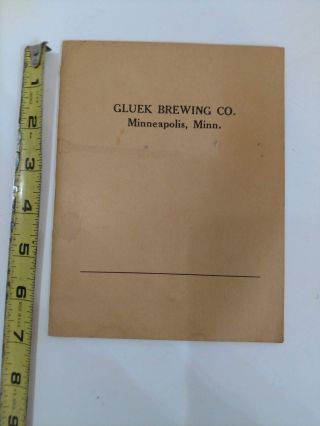 Very Rare Vintage Gluek Brewing Co.  Sales / Delivery Record Accounting Book