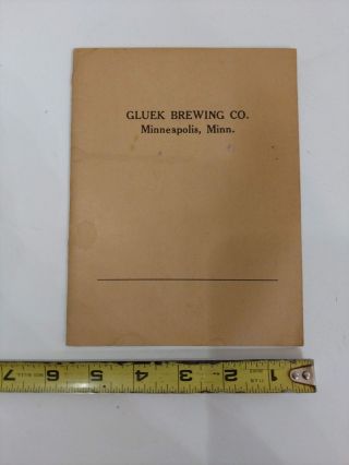 VERY RARE VINTAGE GLUEK BREWING CO.  SALES / DELIVERY RECORD ACCOUNTING BOOK 2