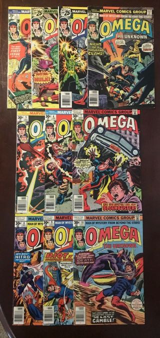 Omega The Unknown 1 - 10 Marvel Comics 1976 Complete Run Series