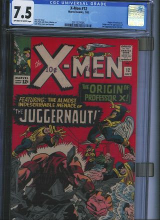 X - Men 12 Cgc 7.  5 Off White To White Pages.  Unrestored.
