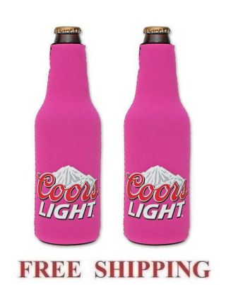 Coors Light Mountains 2 Beer Bottle Suit Coolers Koozie Coolie Huggie Pink