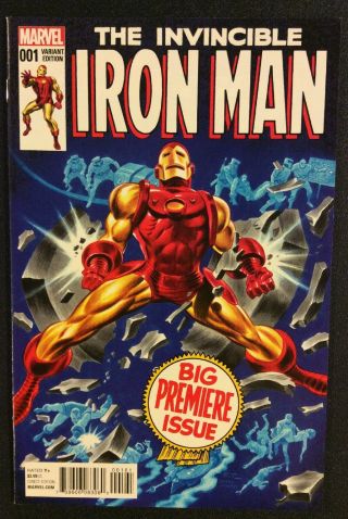 Invincible Iron Man 1 Comic Book Marvel 1:25 Retailer Variant Bruce Tim 2015 Nm