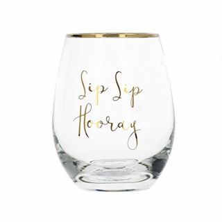 Creative Tops Sip Hooray Stemless Wine Glass,  9 X 9 X 12cm - Glass 12cm