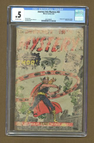 Thor (1st Series Journey Into Mystery) 83 1962 Cgc 0.  5 0361408001