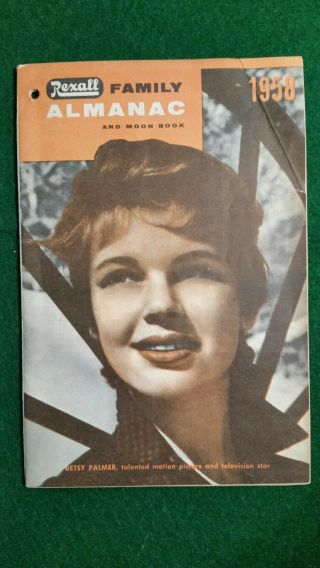 1958 Vintage Rexall Family Almanac & Moon Book Betsy Palmer