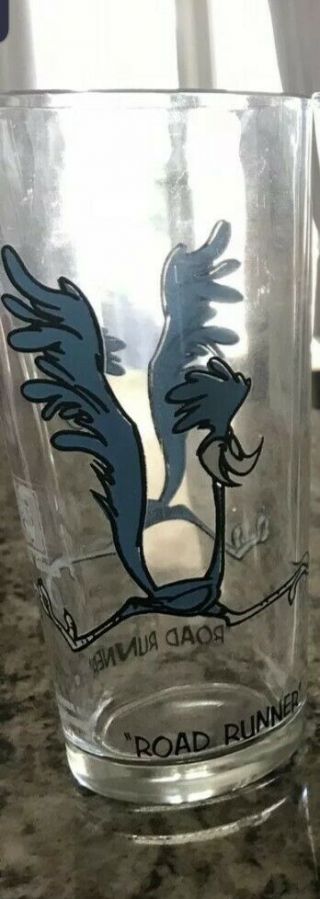 1973 Pepsi Glass Looney Tunes Warner Bros Road Runner Collector Series