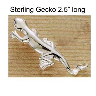 Sterling Silver Gecko Lizard Slider Pendant
