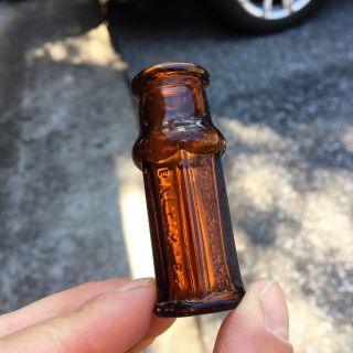 Early Multi - Sided Poison Bottle Sharp & Dohme Baltimore Md Amber Small