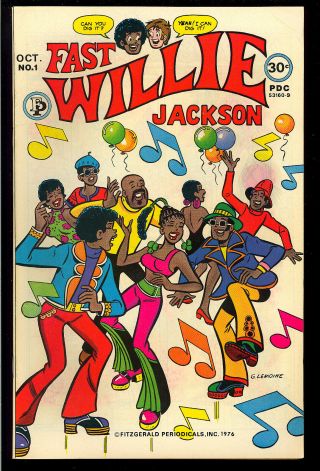 Fast Willie Jackson 1 African American Fitzgerald Comic 1976 Fn