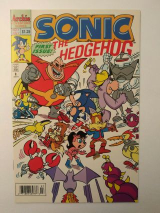 Sonic The Hedgehog 1 Nm 9.  4 White Pages First Issue Archie Adventure