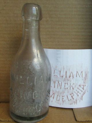 Squat Cork Stoppered Bottle - William Linck - Philadelphia - Approx 7 " Tall (24)