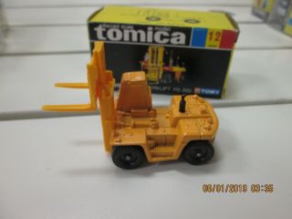 Tomica 12 - 3 (1978) Toyota Forklift Fd 200,  Yellow,  Japan Made 1/120