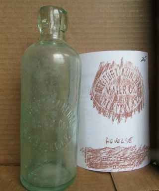 Vintage Aqua Blob Top Bottle - Newport Mineral Water Co,  Newport,  Ky (25)
