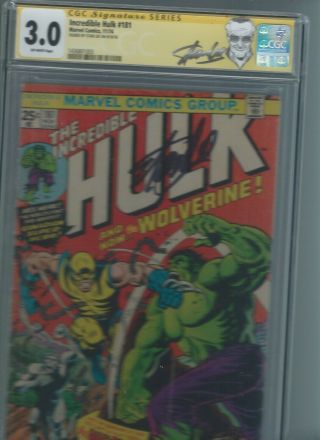 The Incredible Hulk 181 Cgc 3.  0 Signed By Stan Lee
