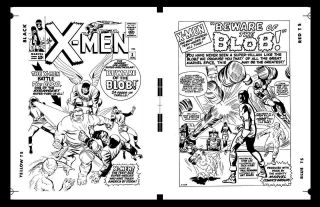 Jack Kirby X - Men 3 Cover Rare Large Production Art Two Up