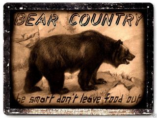 Grizzly Bear Stree Metal Sign Gift Educational Kids Vintage Style Wall Decor 103