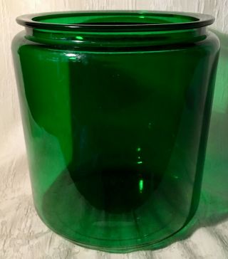 Very Large Vintage Green Glass Jar Container From Humidifier