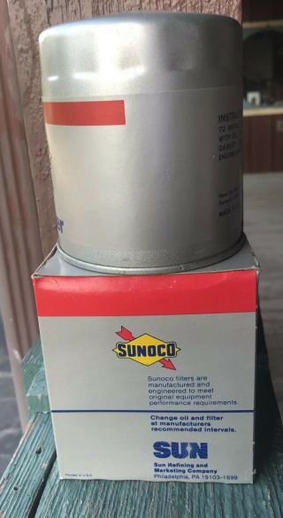 Vintage Sunoco Oil Filter Old Stock Box RARE Colors 2
