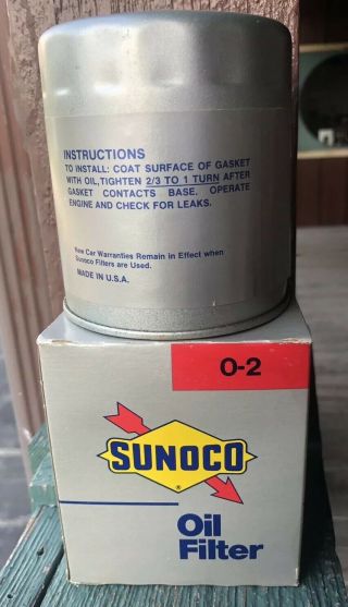 Vintage Sunoco Oil Filter Old Stock Box RARE Colors 3