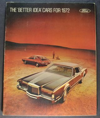 1972 Ford Stockholder Brochure Ltd Mustang Torino Pinto Maverick Mercury Lincoln