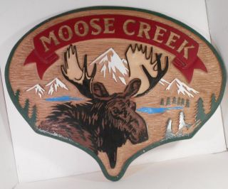 Moose Creek 3d Faux Carved Wood Lodge Cabin Unique Sign