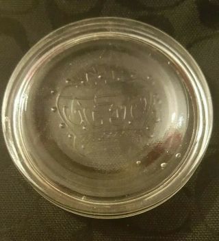 Vtg Glass Canning Jar Top Crown Canada Embossed Lid