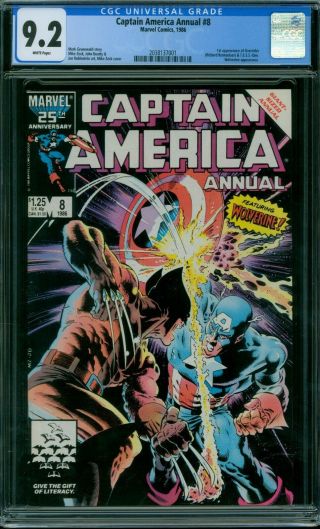 Captain America Annual 8 Cgc 9.  2 - White Pages