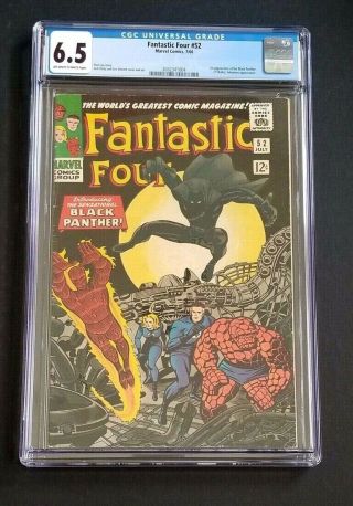 Fantastic Four 52 • Cgc 6.  5 • 1st Black Panther • White Pgs • Avengers End Game